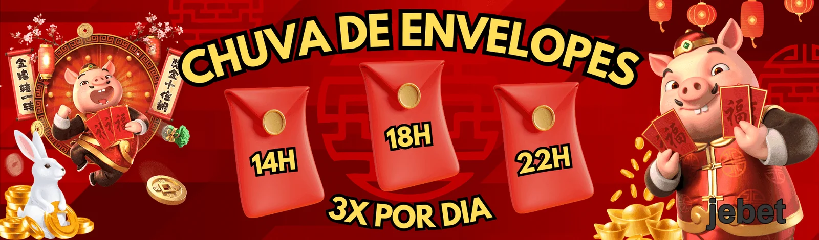 Promoção Chuva de Envelopes com prêmios diários na jebet.